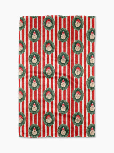 Striped Santa Tea Towel