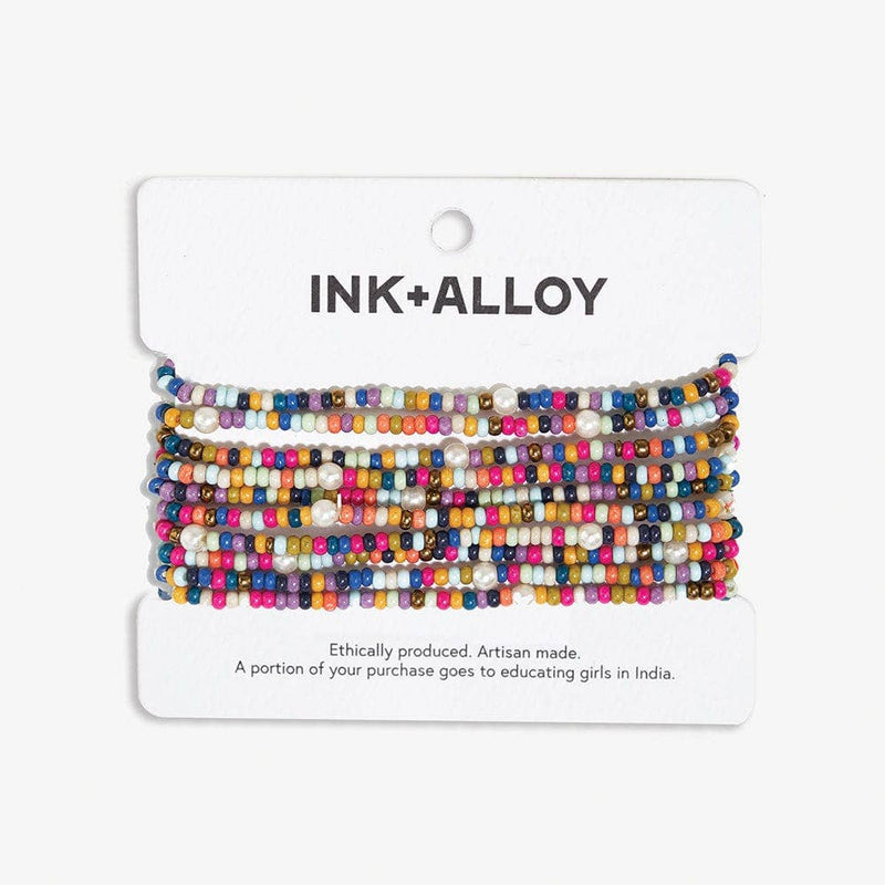 Confetti Beaded 10 Strand Stretch Bracelets