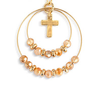 Champagne Beaded Prayer Earrings