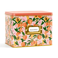 Peach Blossom Tin Recipe Box