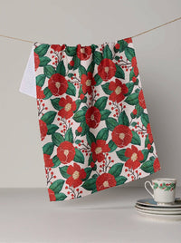 Winter Camellia Tea Towel