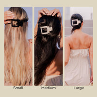 Square Flat Hair Clip | Large | Coconut White