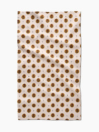 Artisanal Floral Cream Tea Towel