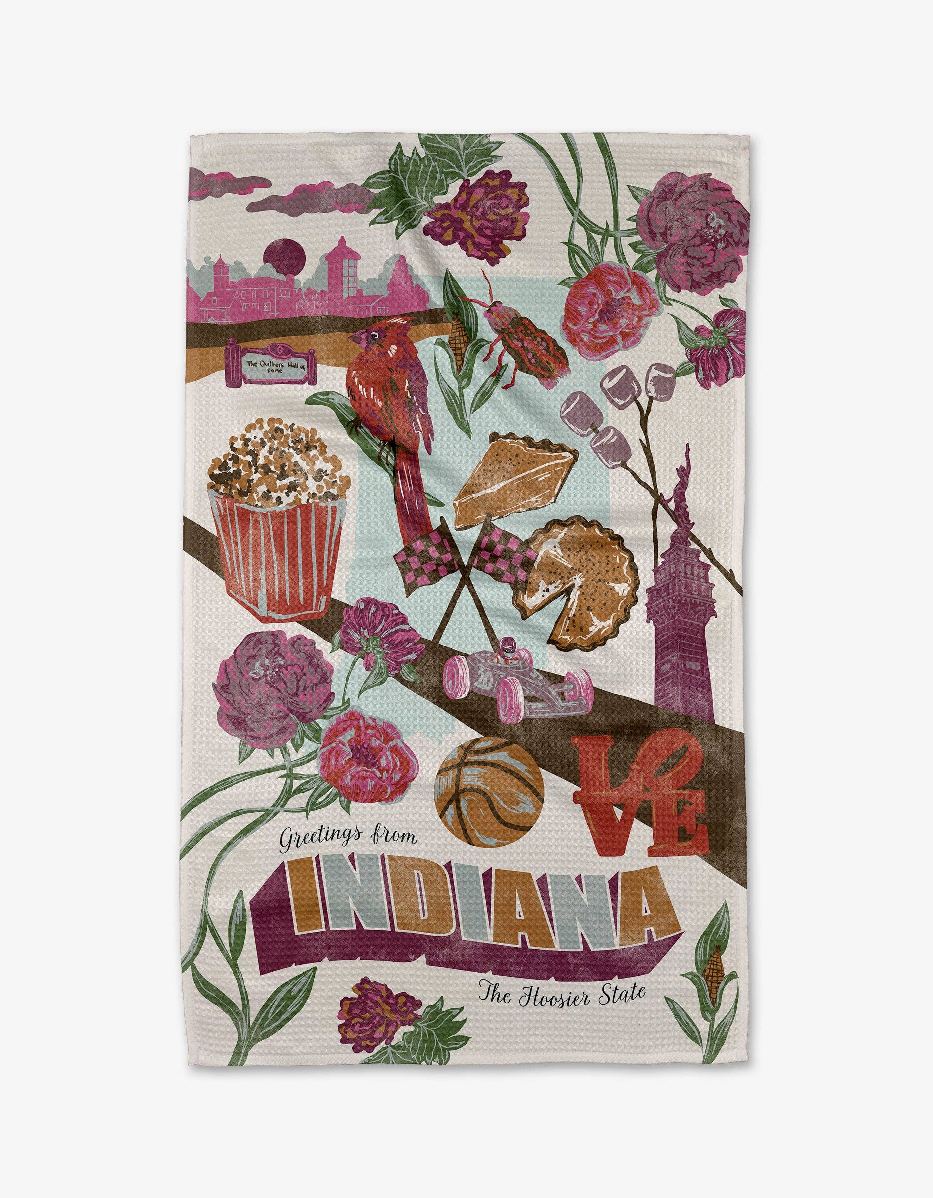 Greetings From Indiana Tea Towel