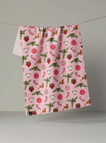 Pink Tidings Luxe Kitchen Towel