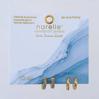 Waterproof Earrings Narelle Pave Hoop Earring Trios