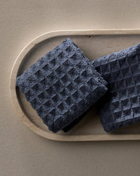 Midnight Blue Waffle Washcloth Set