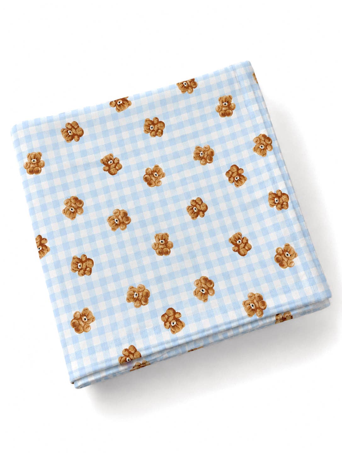 Blue Teddy Picnic Swaddle