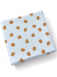 Blue Teddy Picnic Swaddle
