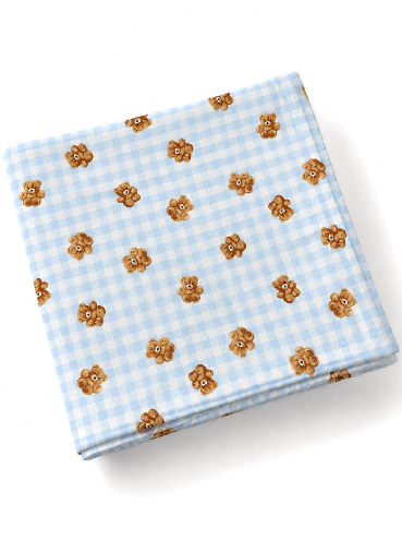 Blue Teddy Picnic Swaddle