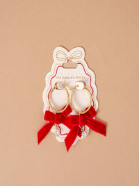 Ruby Ribbon Hoop Earrings