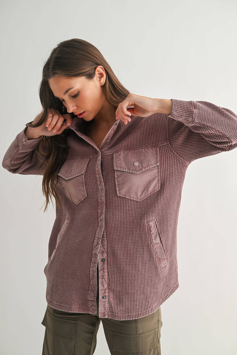 Rose Taupe Waffle Jacket