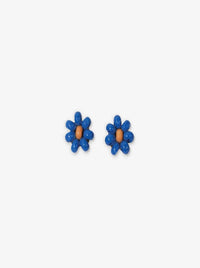Blue Flower Post Earrings