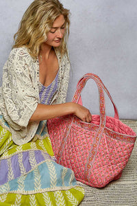 Floral Quilted Tote