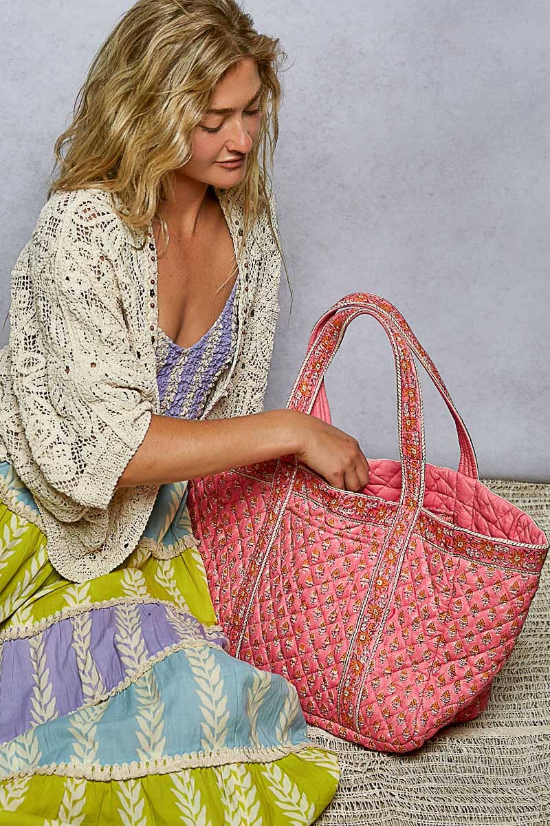 Floral Quilted Tote
