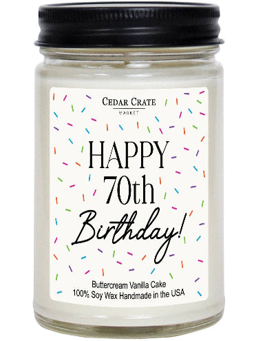 Happy 70th Birthday Candle