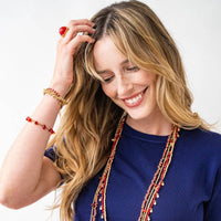 Hope Brass Stretch Red Bracelet