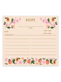 Peach Blossom Recipe Cards - Set of 50