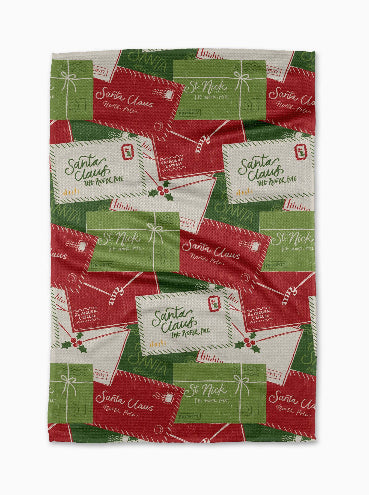 Christmas Letter Pile Tea Towel