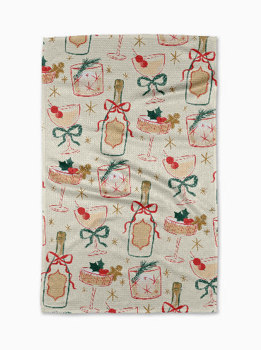 Christmas Cocktails Tea Towel