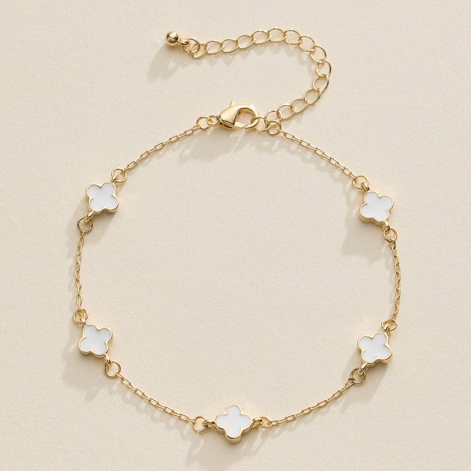 Enamel Clover Charm Bracelet