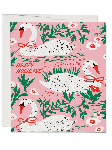 Holiday Swans card