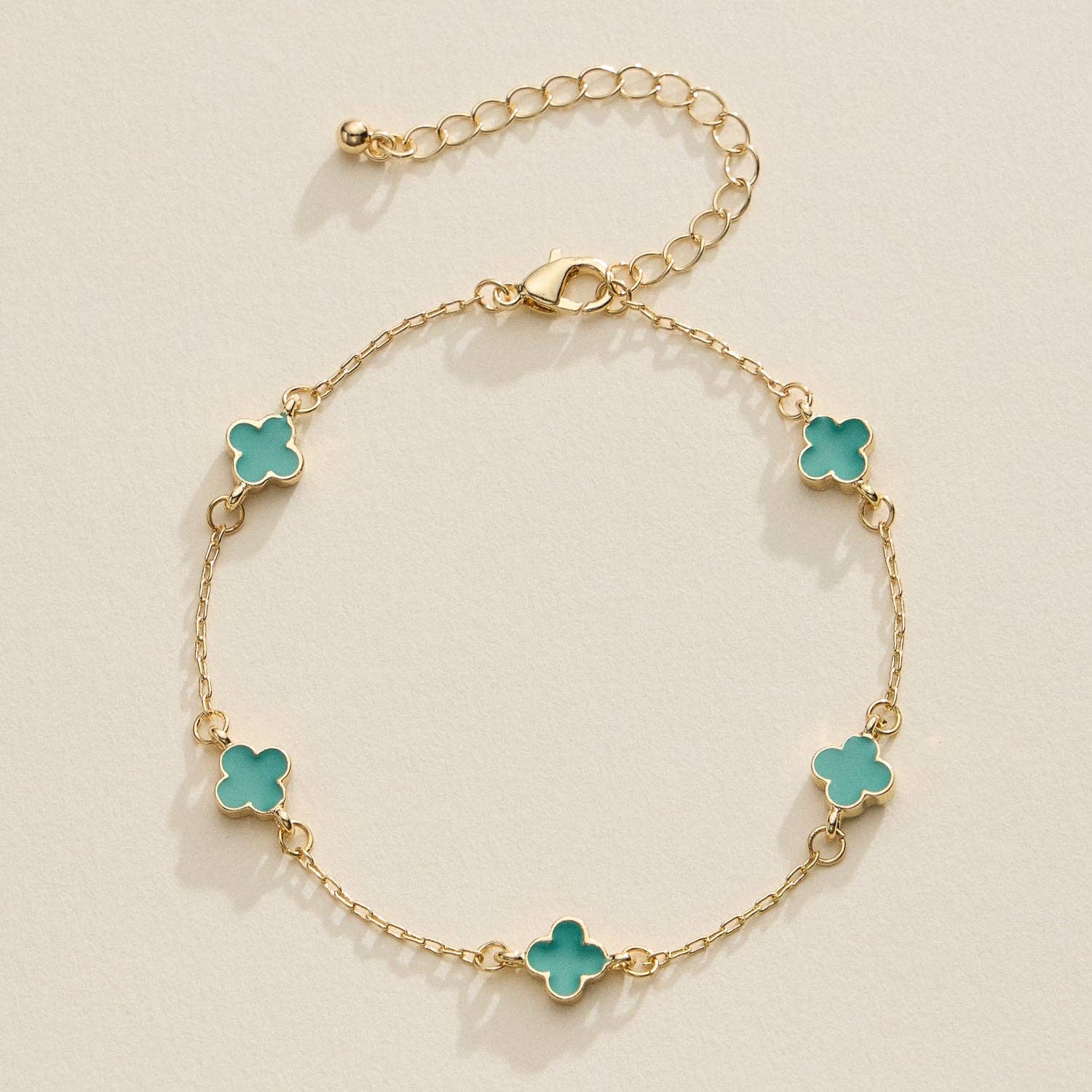 Enamel Clover Charm Bracelet