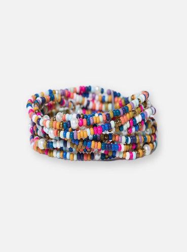 Confetti Beaded 10 Strand Stretch Bracelets