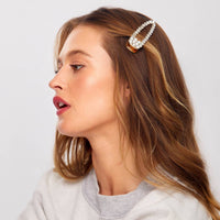 Rhinestone Large Hair Clip Gold