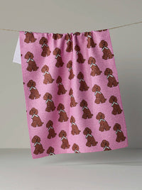 Poodle Parade Tea Towel