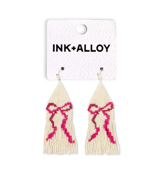 Delilah Pink Bow Earrings