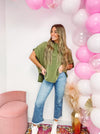 Sassy in Studs Olive Top