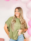 Sassy in Studs Olive Top