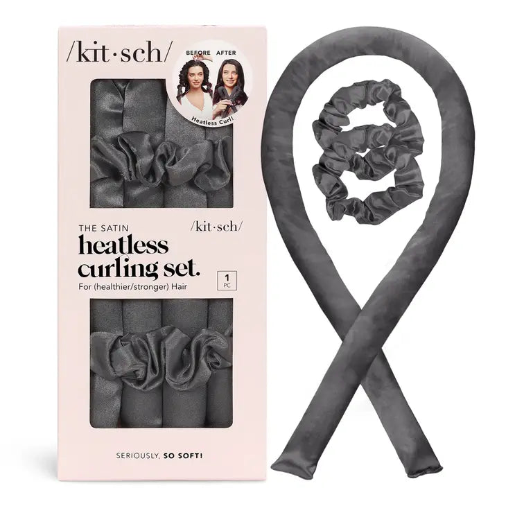 Charcoal Satin Heatless Curls