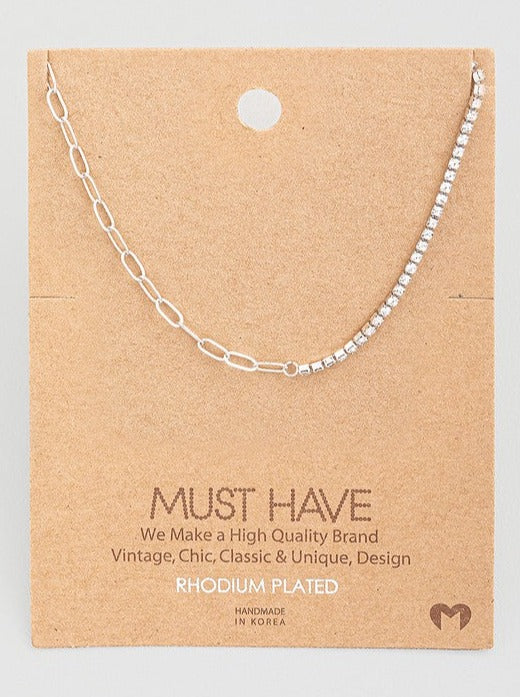 Split Chain Necklace Silver
