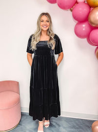 Uptown Velvet Dress