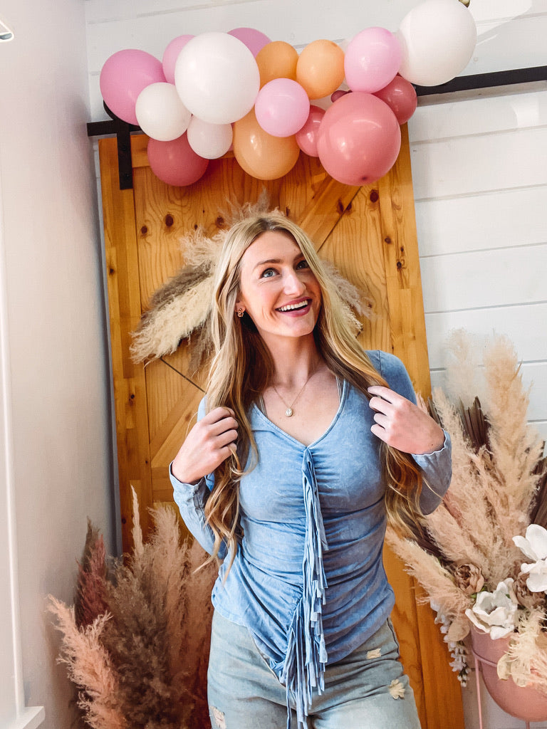 Chambray Rodeo Top