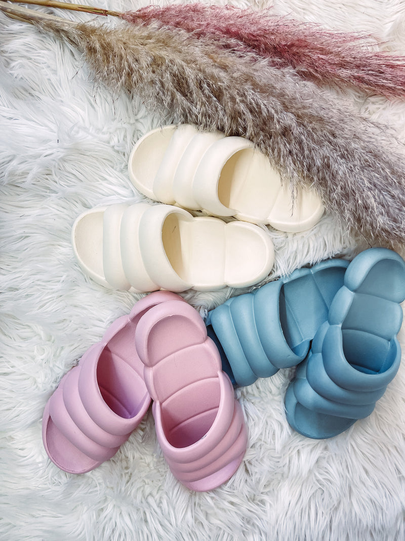 Blue Bubble Slippers