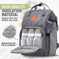 Gray Diaper Backpack - Rhinestones and Roses