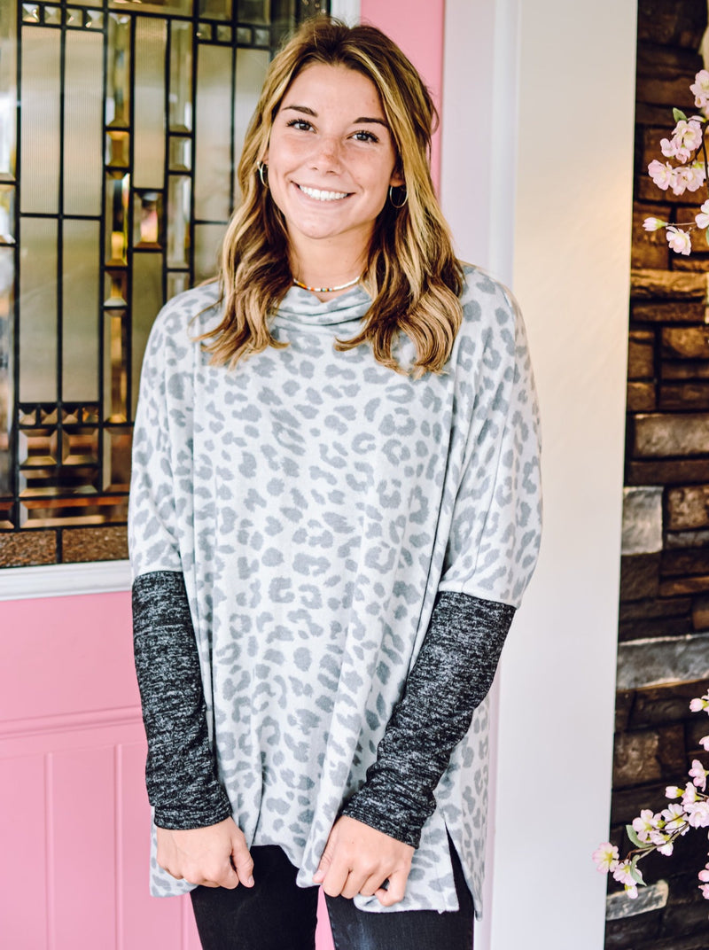 Leopard Turtle Pullover - Rhinestones and Roses
