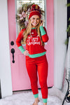 Red Christmas Jammies - Rhinestones and Roses