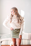 Cream Ruffle Sweater