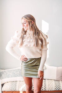 Cream Ruffle Sweater