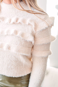 Cream Ruffle Sweater