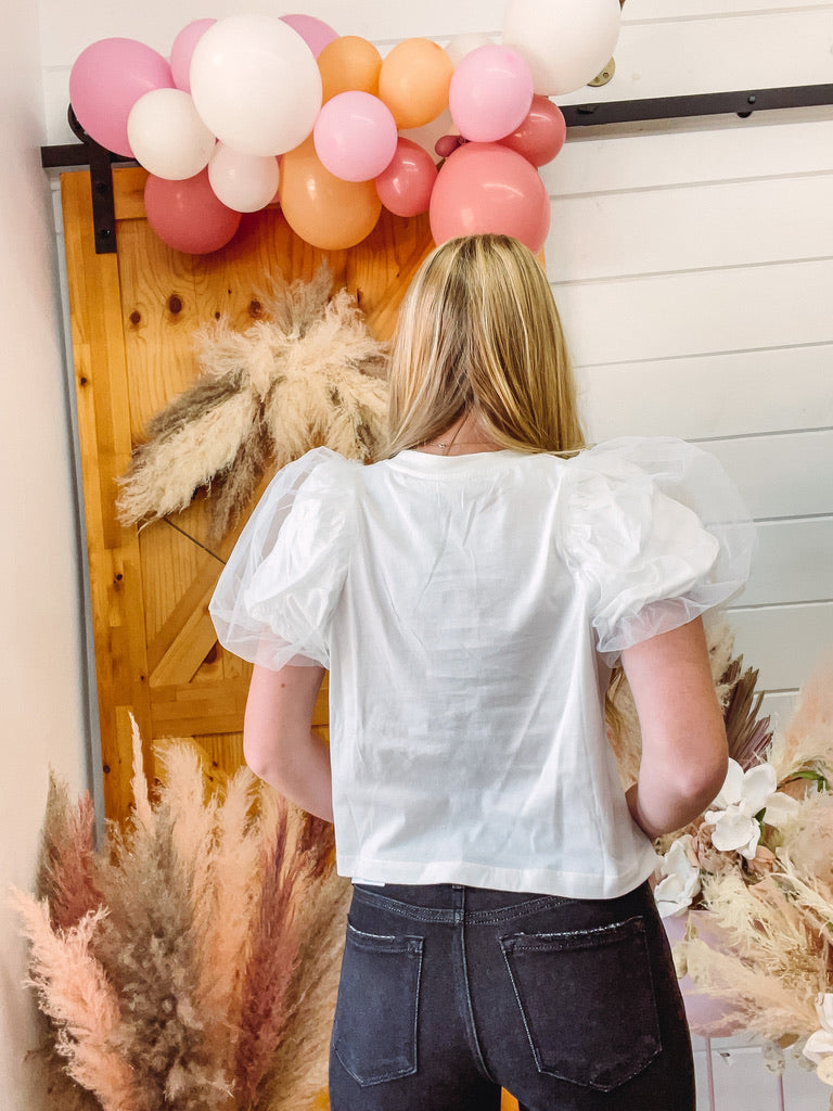White Tulle Yours Top