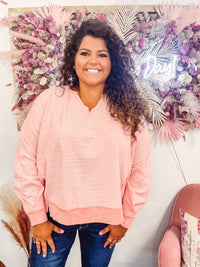 Bubble Pink Curvy Pullover