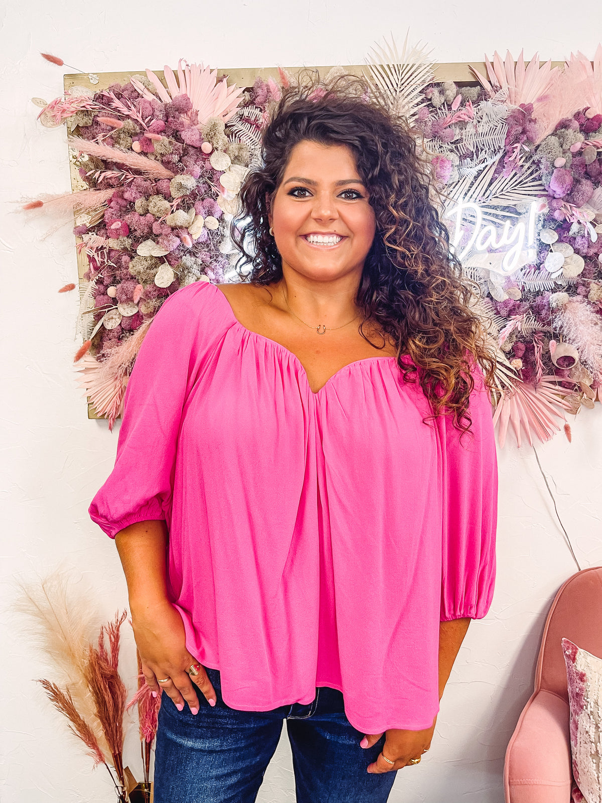 Fab in Fuschia Curvy Top