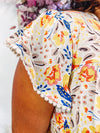 Bright and colorful patterned blouse