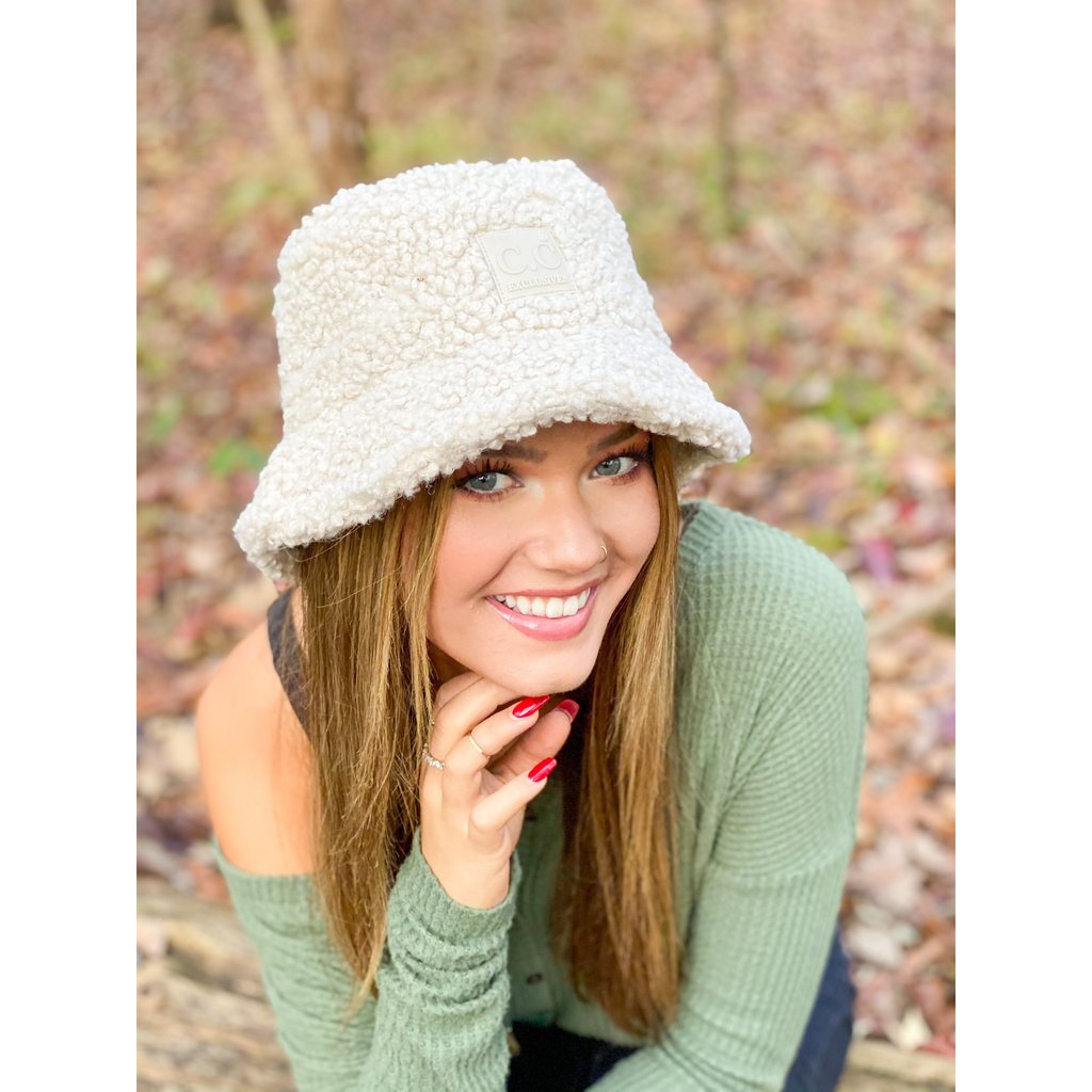 CC Sherpa Bucket Hats - Rhinestones and Roses