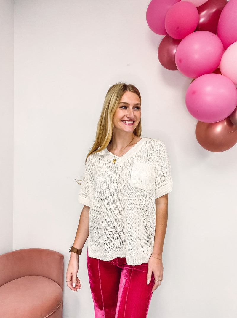 Cream Sweater Top